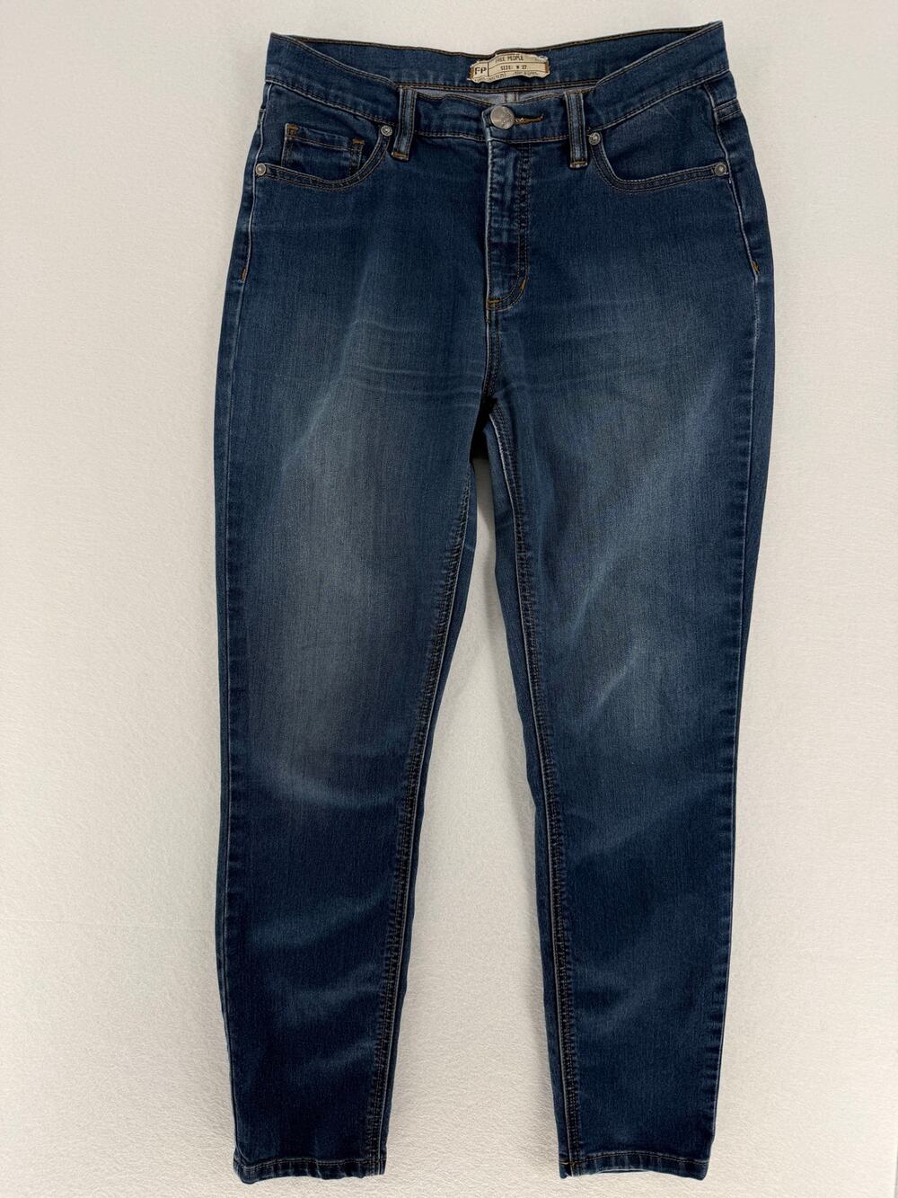 Free People Jeans Womens 27 Skinny Slim Stretch Medium Wash Blue Denim Y2K